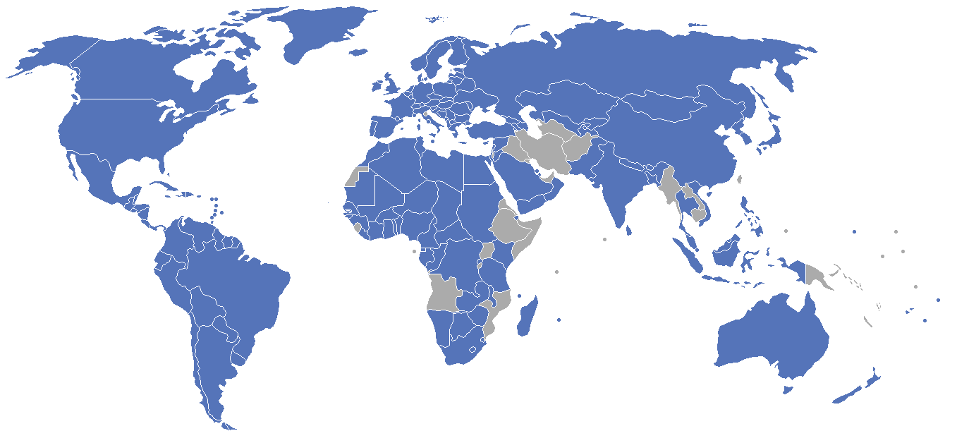 Pays signataires de la convention